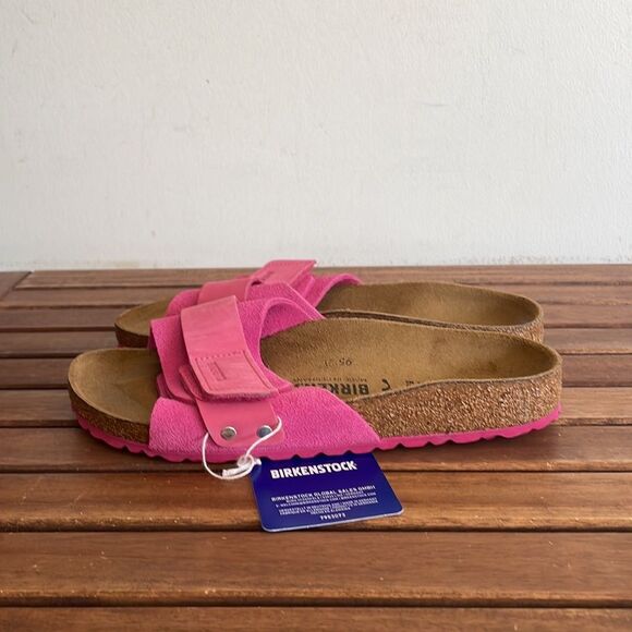 Birkenstock Oita Suede Leather Sandals Fuchsia Tulip EU38/US Women 7(Box Crushed - Picture 7 of 13